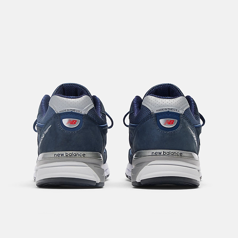 Unisex, hergestellt in den USA, 990v4 – Marineblau mit Silber