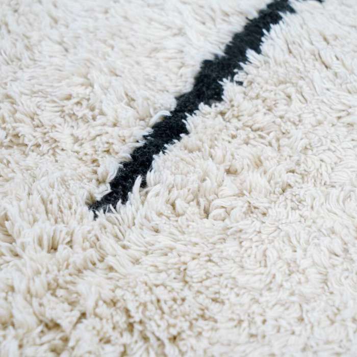 Tapis lavable berbère en coton écru 60x90