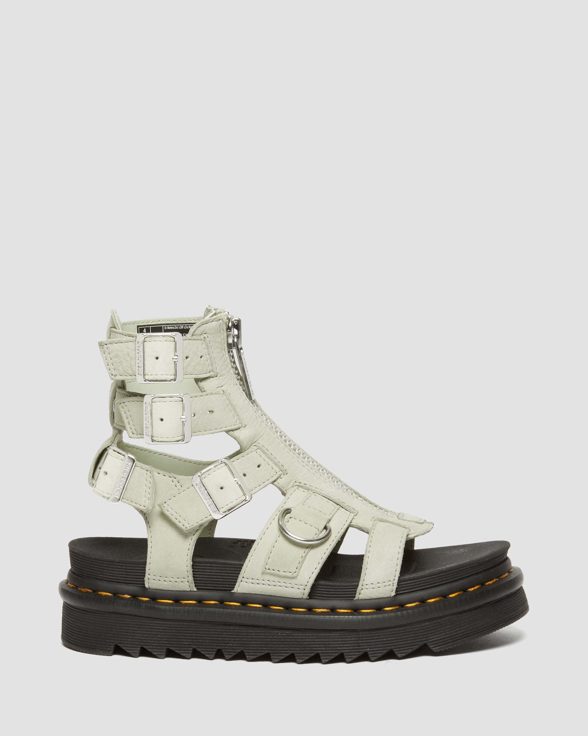 Olson Tumbled Nubuck Leder Gladiatorsandalen mit Reißverschluss