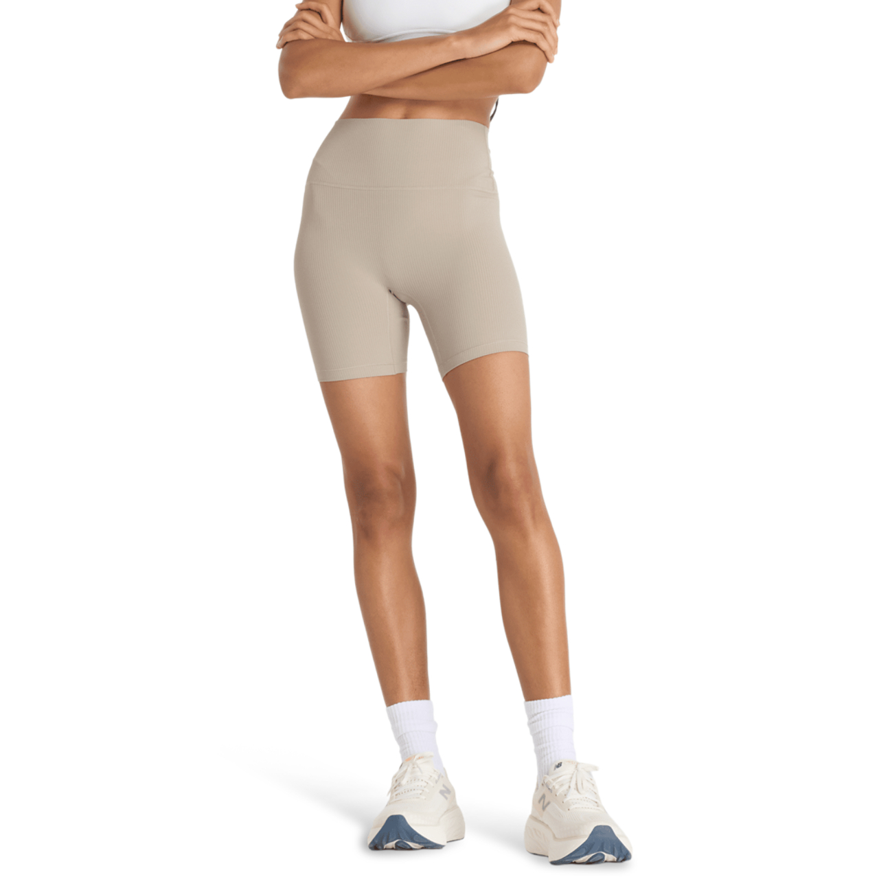 New Balance Ribbede Shorts med høj talje