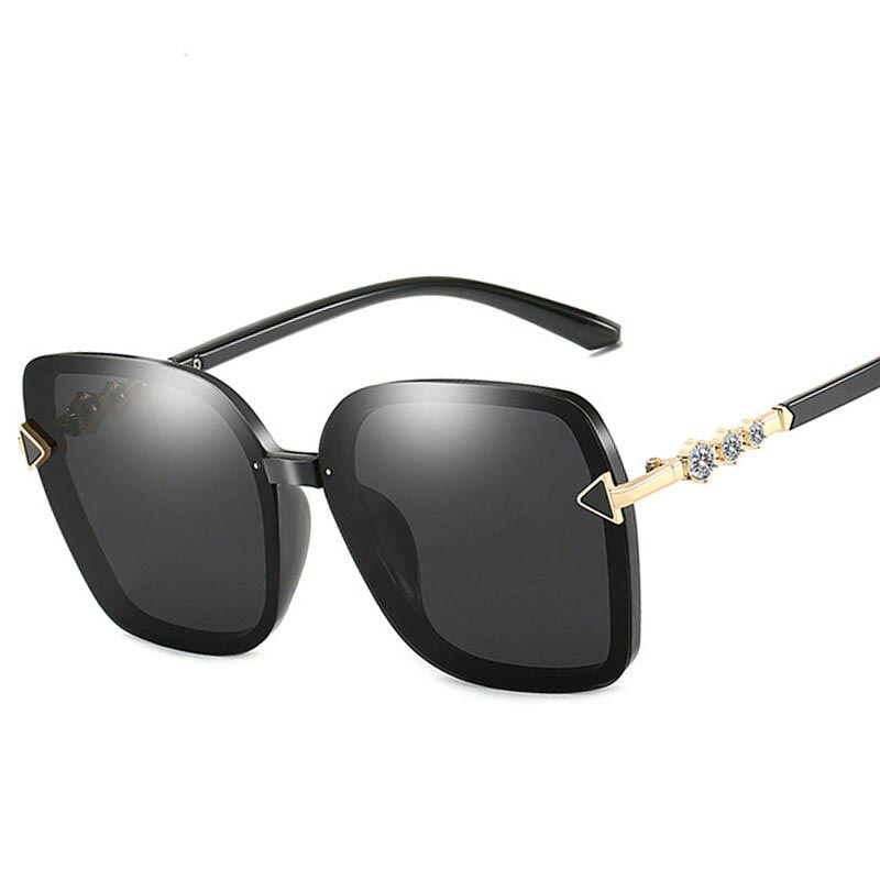 47384 Occhiali da sole di lusso polarizzati quadrati con diamanti, per uomo e donna, alla moda, protezione UV400