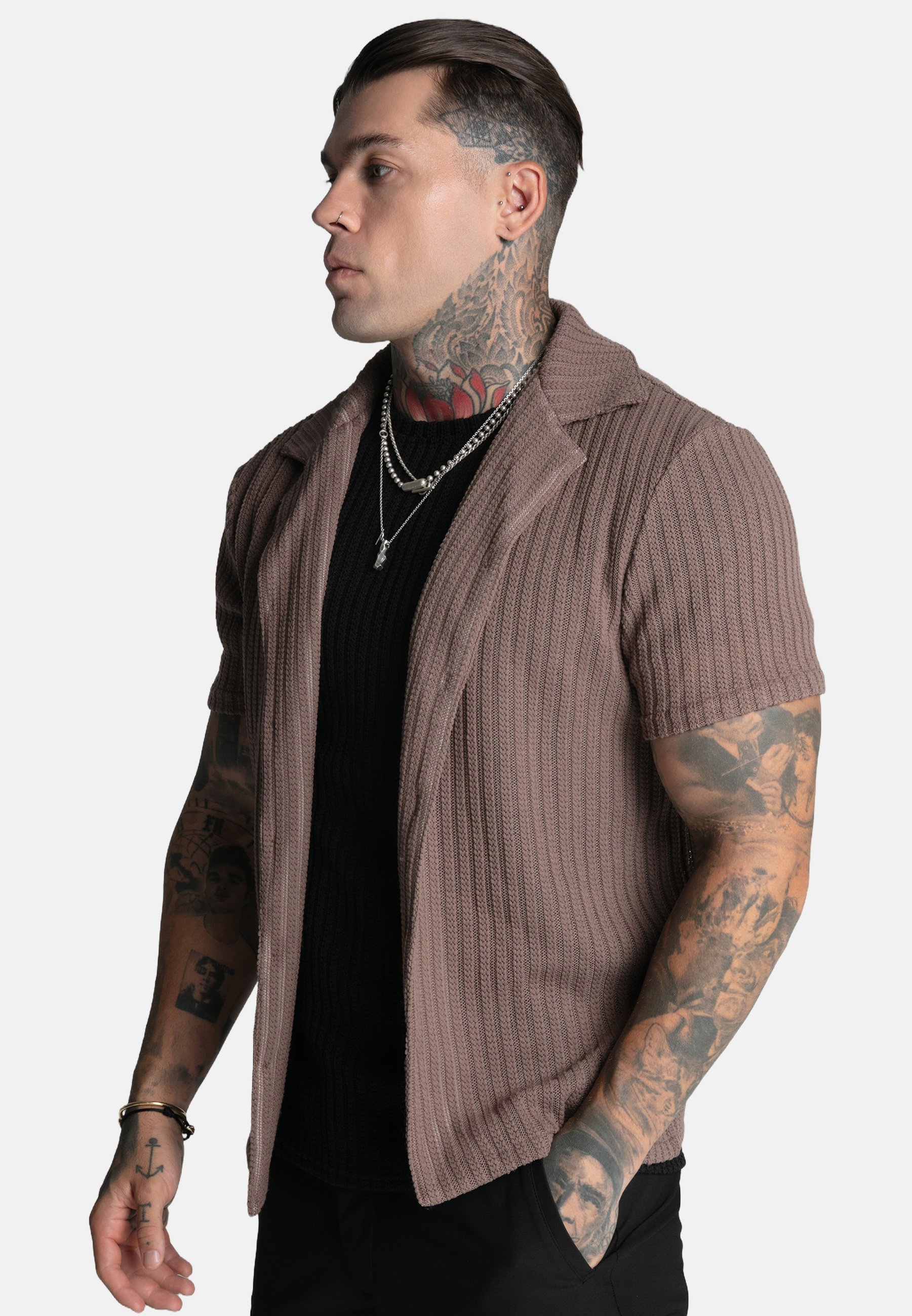 SIKSILK TEXTURED RESORT - Chemise - marron