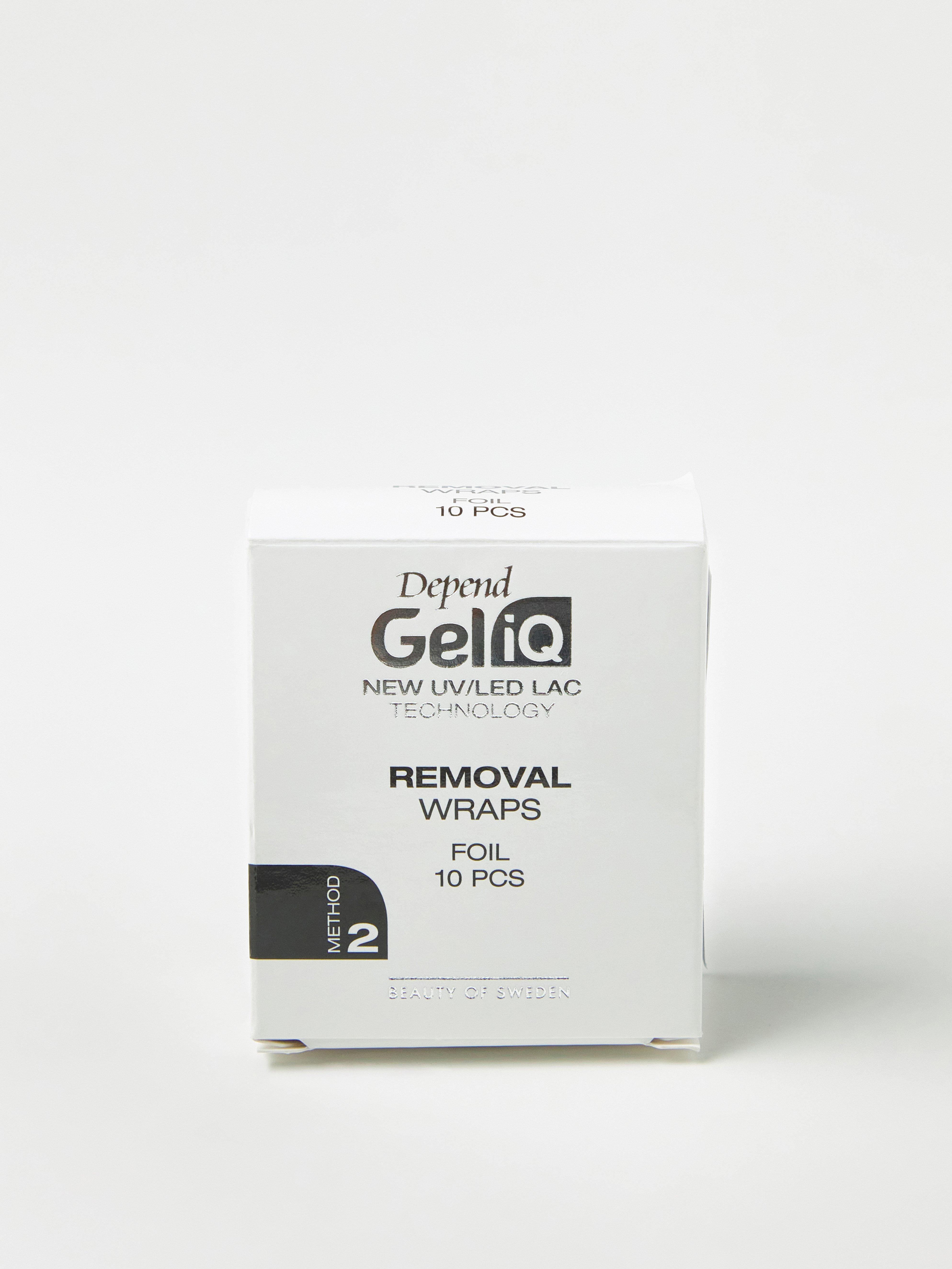 Envolturas de papel de aluminio para remover gel Depend Gel iQ 10 unidades