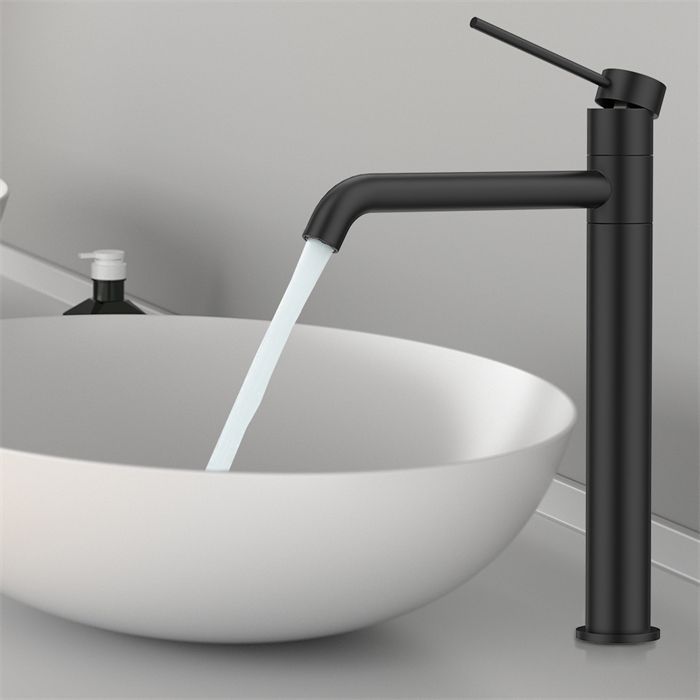 Bathroom Faucet - High Spout Basin Mixer Tap - HOMELODY - Matte Black