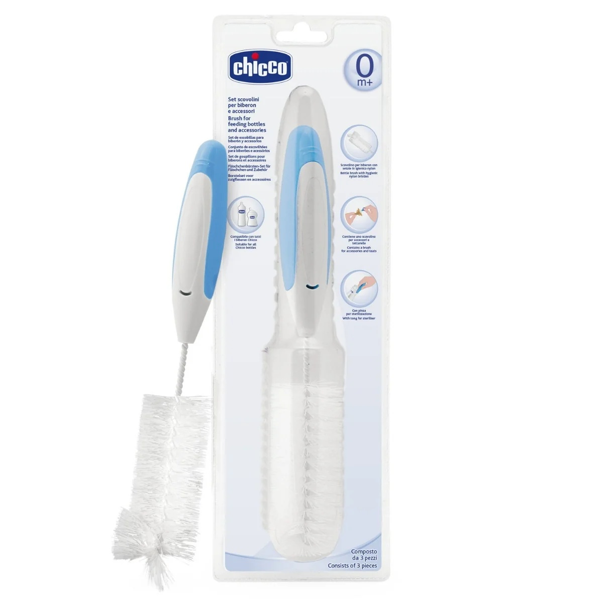 CHICCO Brosse à biberon Chicco 3 en 1 Accessoire pour la petite enfance