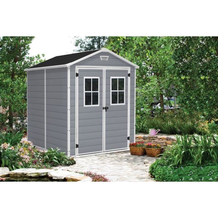 Abri de jardin 4,4 m² avec plancher KETER en résine Premium 86 Gris