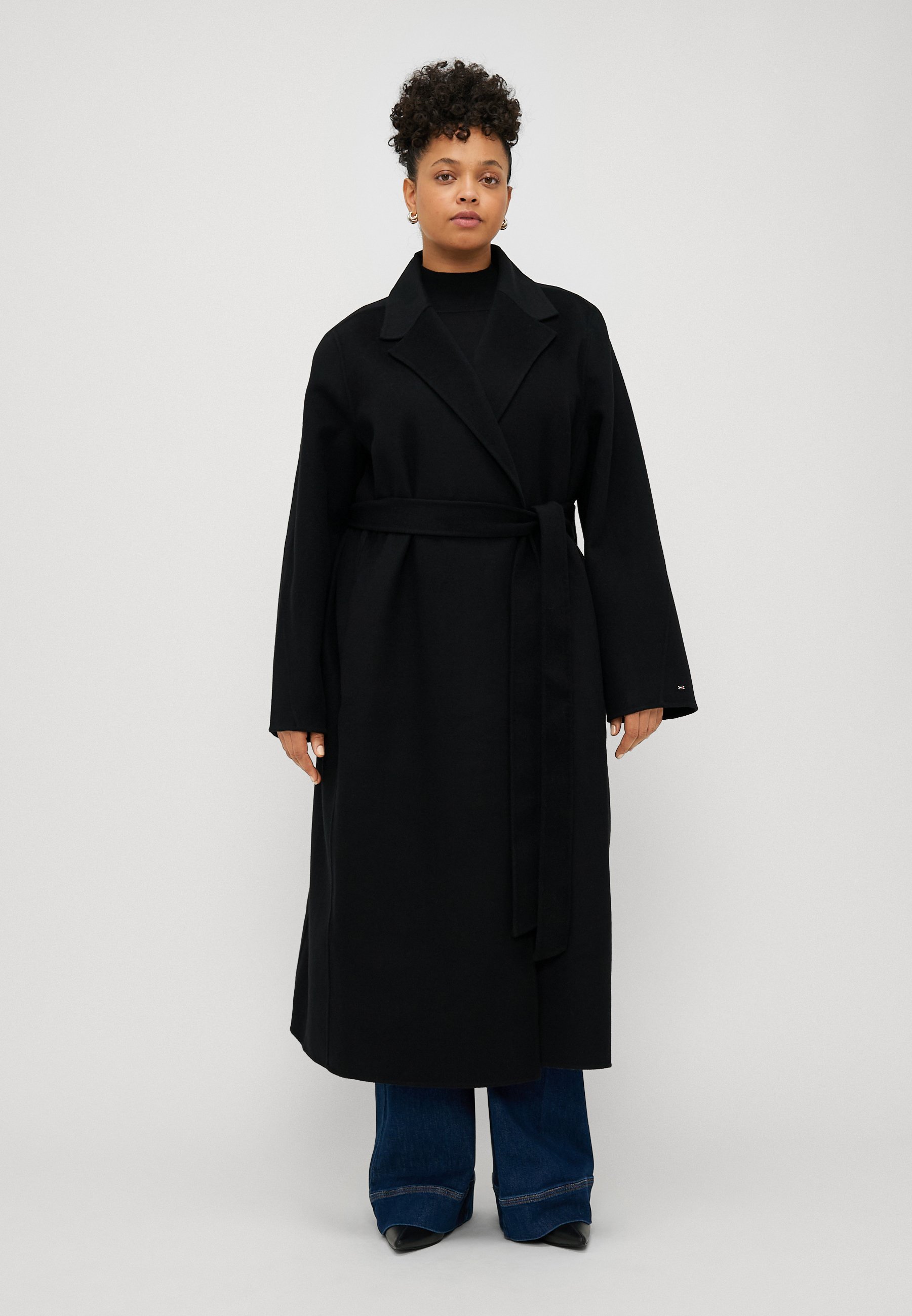 TOMMY HILFIGER CURVE BELTED MIDI COAT - Klasický kabát - black