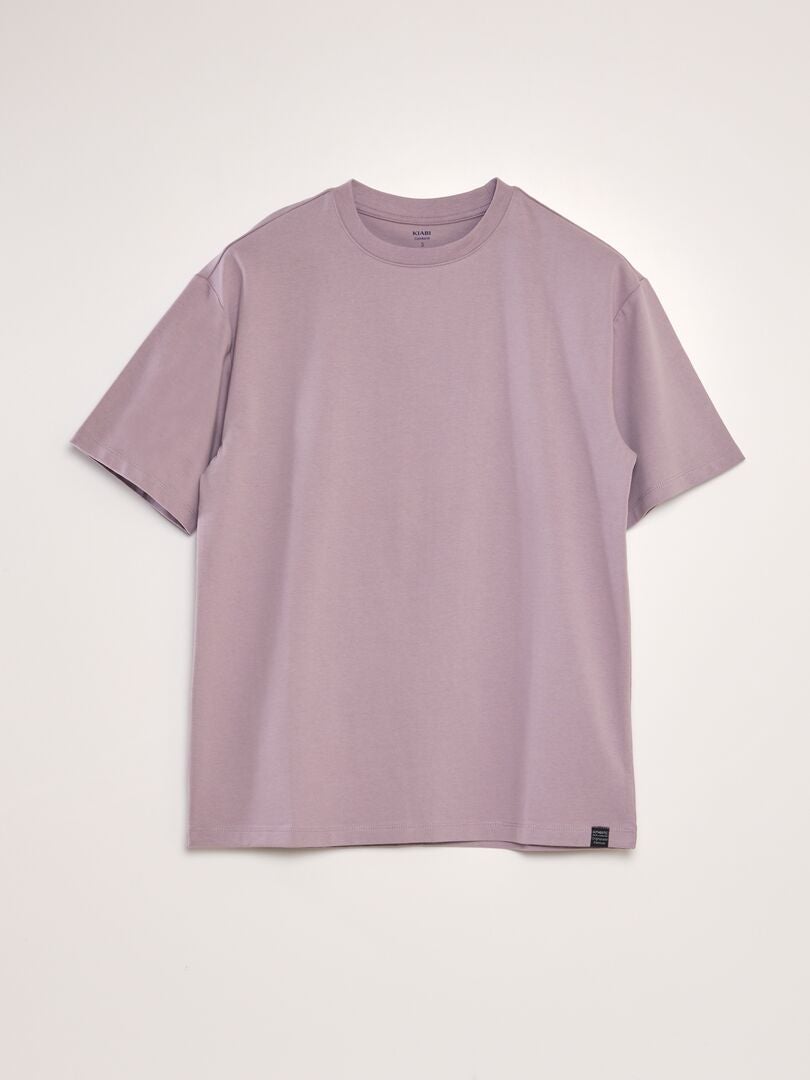 Effen katoenen T-shirt - PAARS