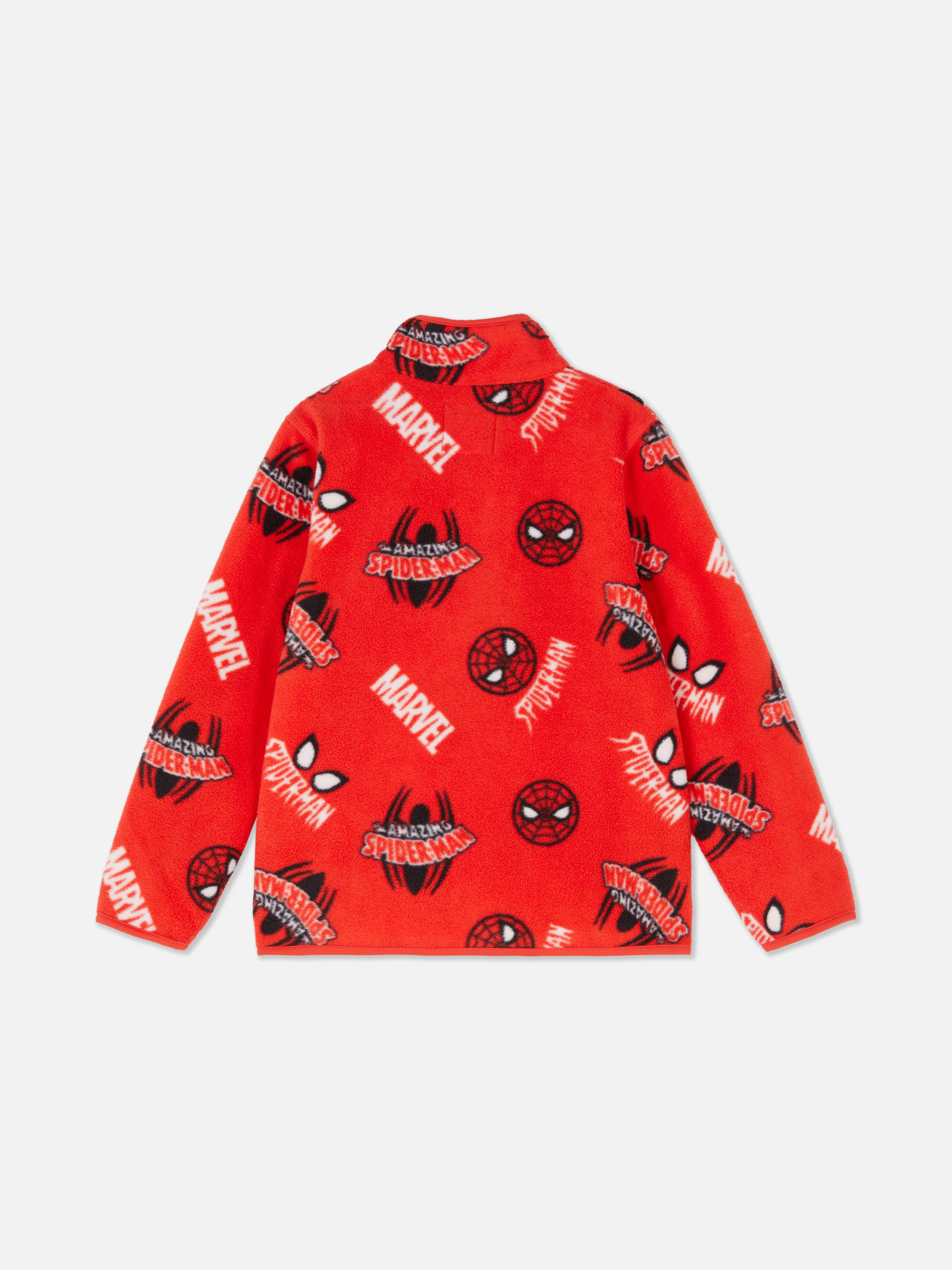 Hanorac din fleece MARVEL Spider-Man Un hanorac din fleece cu guler ridicat, fermoar pe jumătate și design Spidey