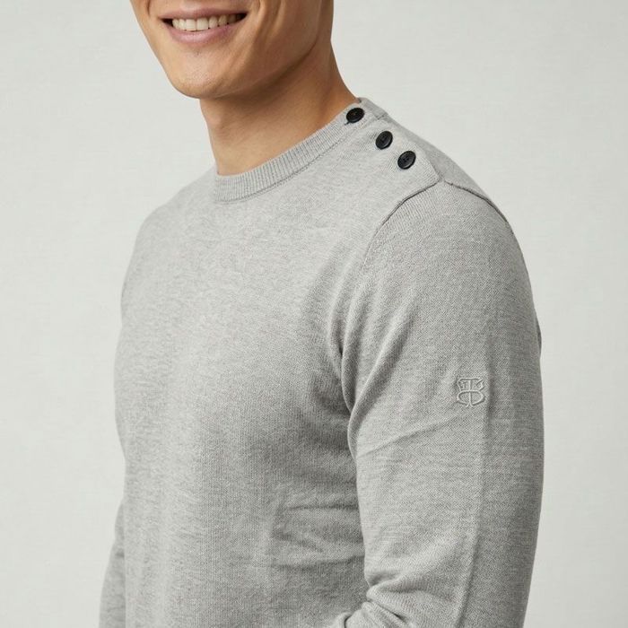 Jersey marinero para hombre Bill Tornade, gris