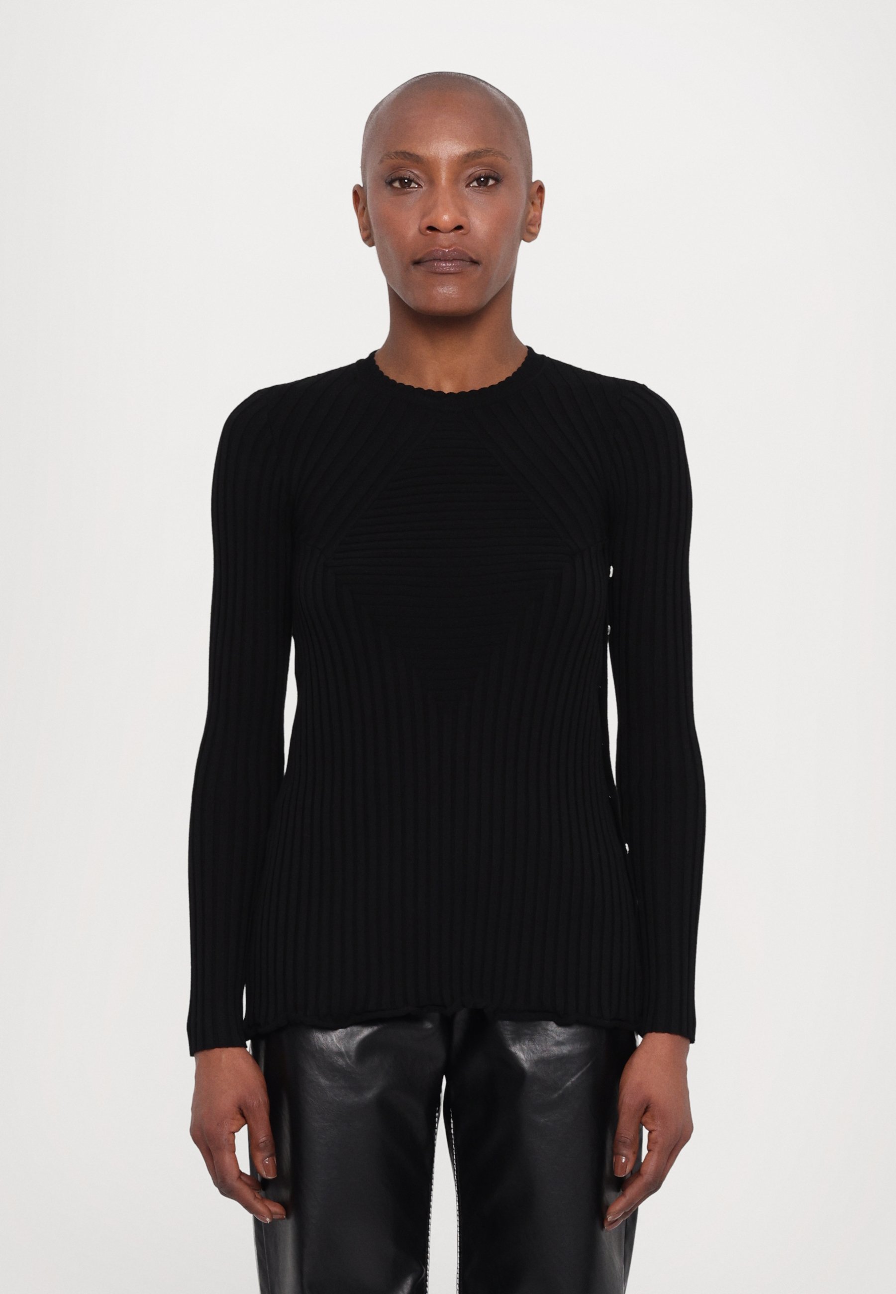 Rabanne top met lange mouwen - zwart