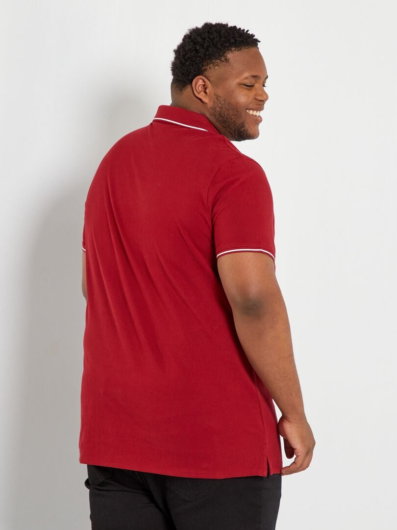Katoenen poloshirt - bordeauxrood