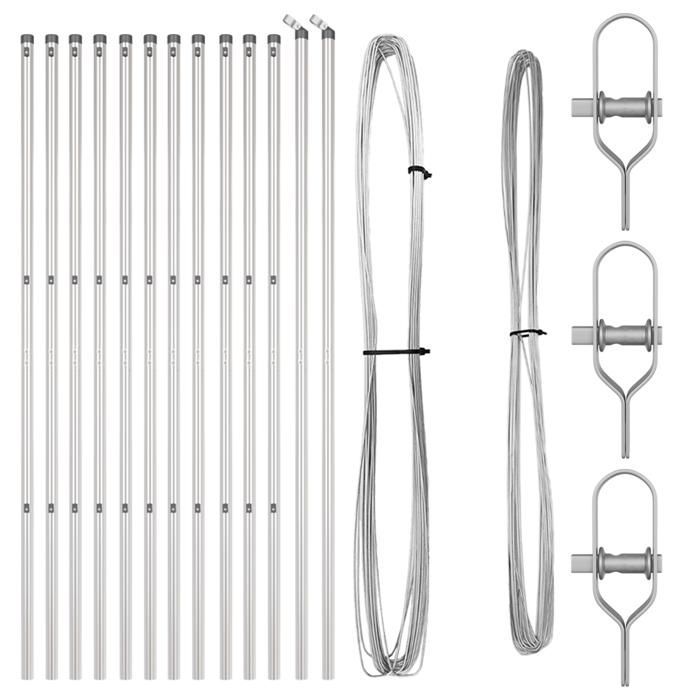 vidaXL Aitatolpat 13 kpl Ø32 mm 190 cm galvanoitu teräs 42004229