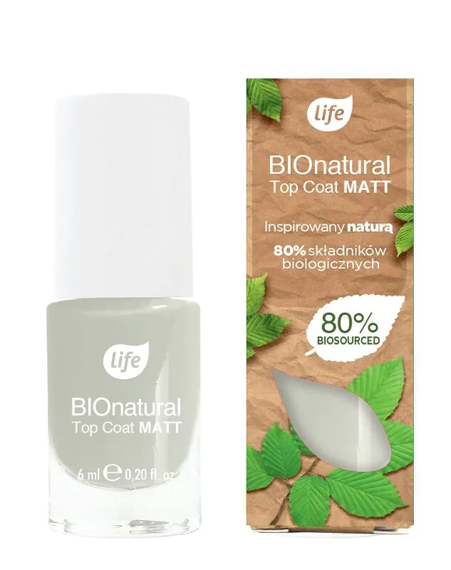 Life BIOnatural Matowy top coat do paznokci