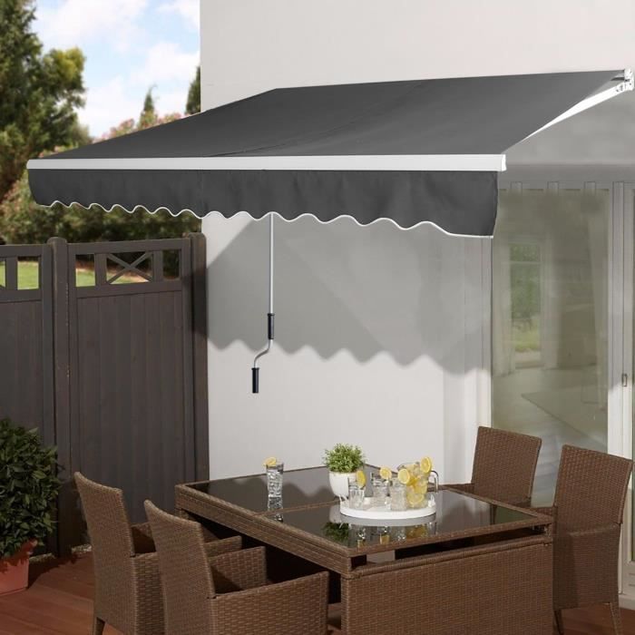Toldo - LZQ - Ángulo ajustable - Gris oscuro - 3 x 2,5 m