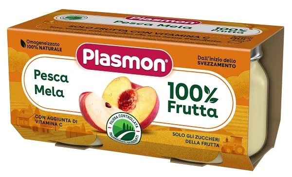 PLASMON Plasmon Omog perzik en appel 160 g glutenvrij