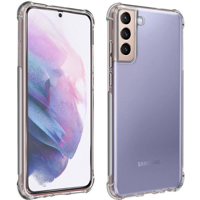 Paquete de protección - AVIZAR - Samsung Galaxy S21 5G - Funda blanda - Cristal templado - Protección 360°