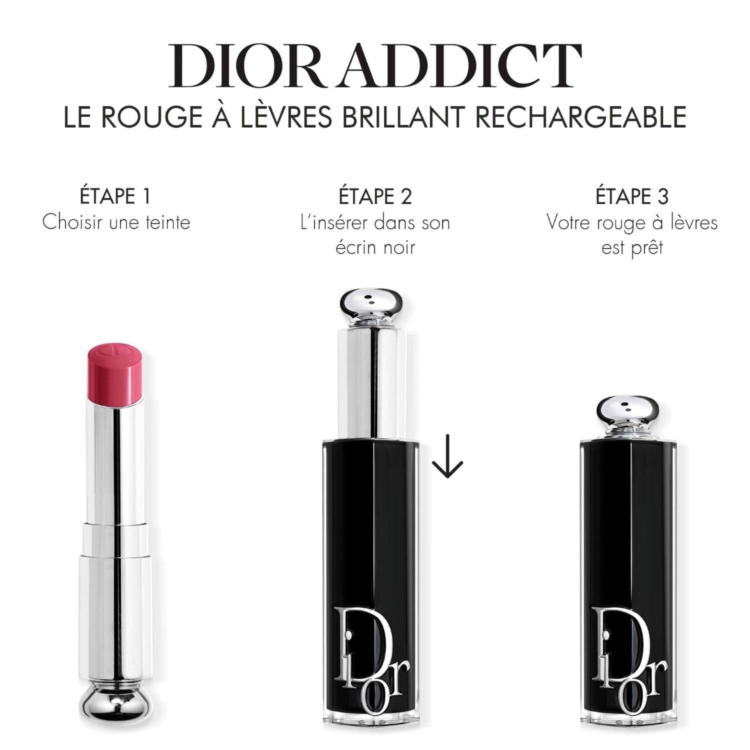 DIOR Rouge à lèvres brillant - Couleur intense - 90 % d'ingrédients d'origine naturelle