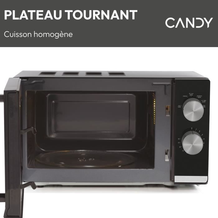 CANDY Moderna CMW20TNMB 700W 20L Zwarte Magnetron - Ontdooifunctie - Glazen Draaiplateau - 6 Vermogensniveaus