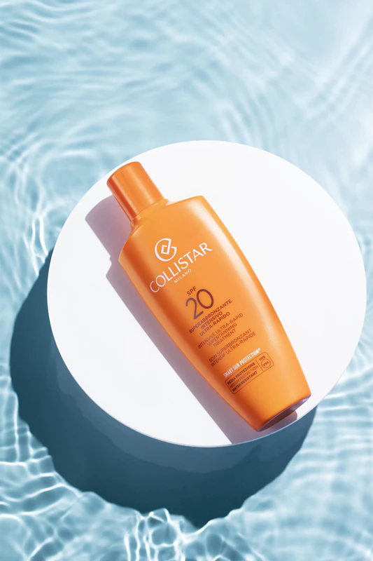 Collistar Special Perfect Tan Intensive Ultra-Rapid Supertanning Treatment, een product dat het bruiningsproces versnelt en verlengt. SPF 20