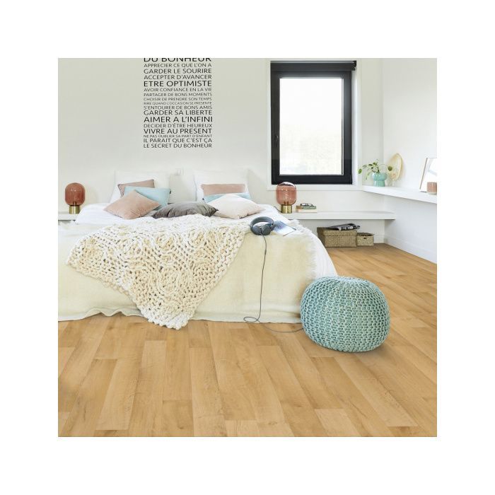 Sol PVC Best - Imitation parquet Hêtre Brun Clair - Rouleau de 3m x 5m