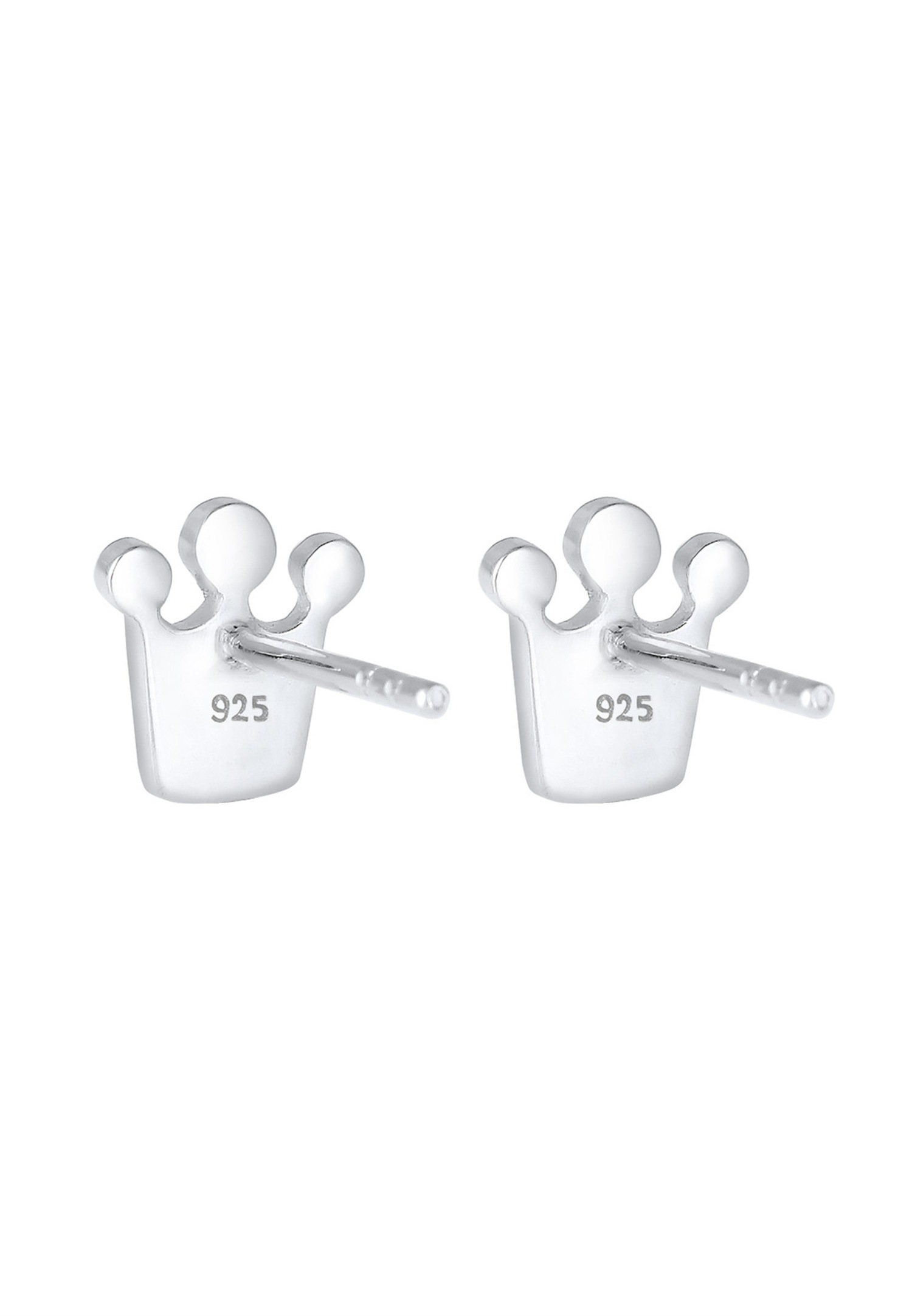 Elli Enfants coeur couronne émail rose avec cristaux en argent sterling 925