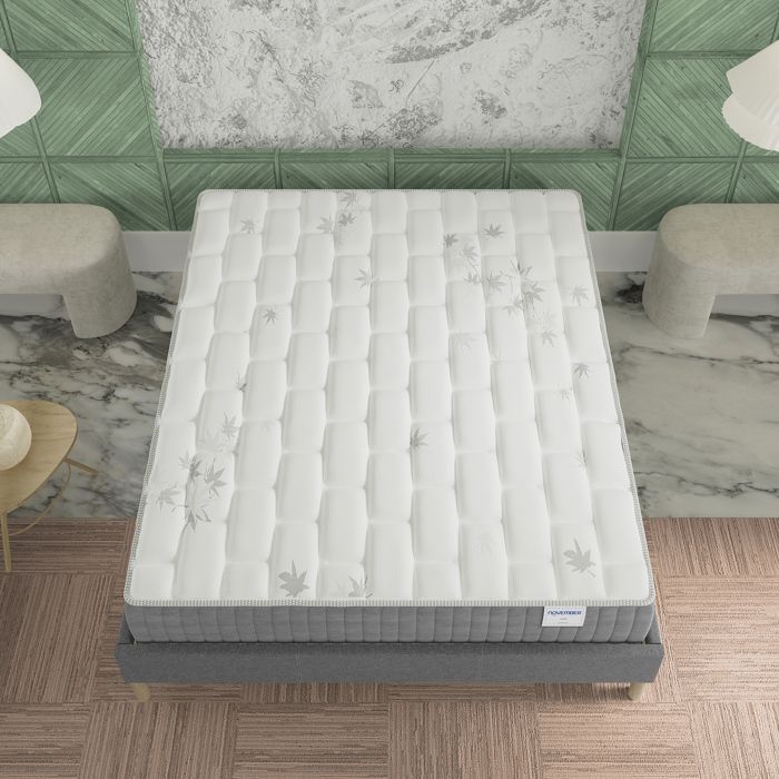 Matras van traagschuim en pocketveren 200x200 cm NOVEMBER Galice Hybrid - 7 zones & Adaptive Sleeping Independence - Dikte
