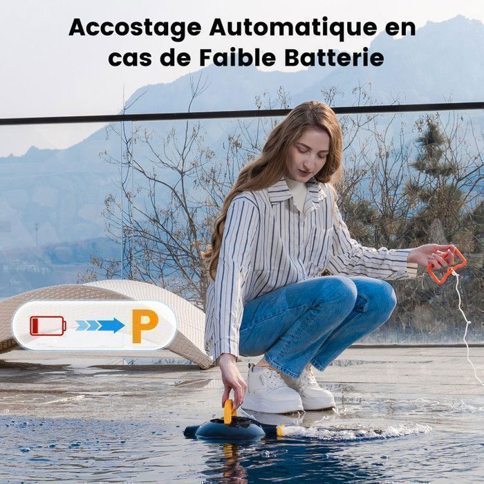 EVERCROSS BOT Y10 Robot Piscine, Robot Piscine sans Fil pour Le Nettoyage des Sols, 100Min & 120m² (Blanc)