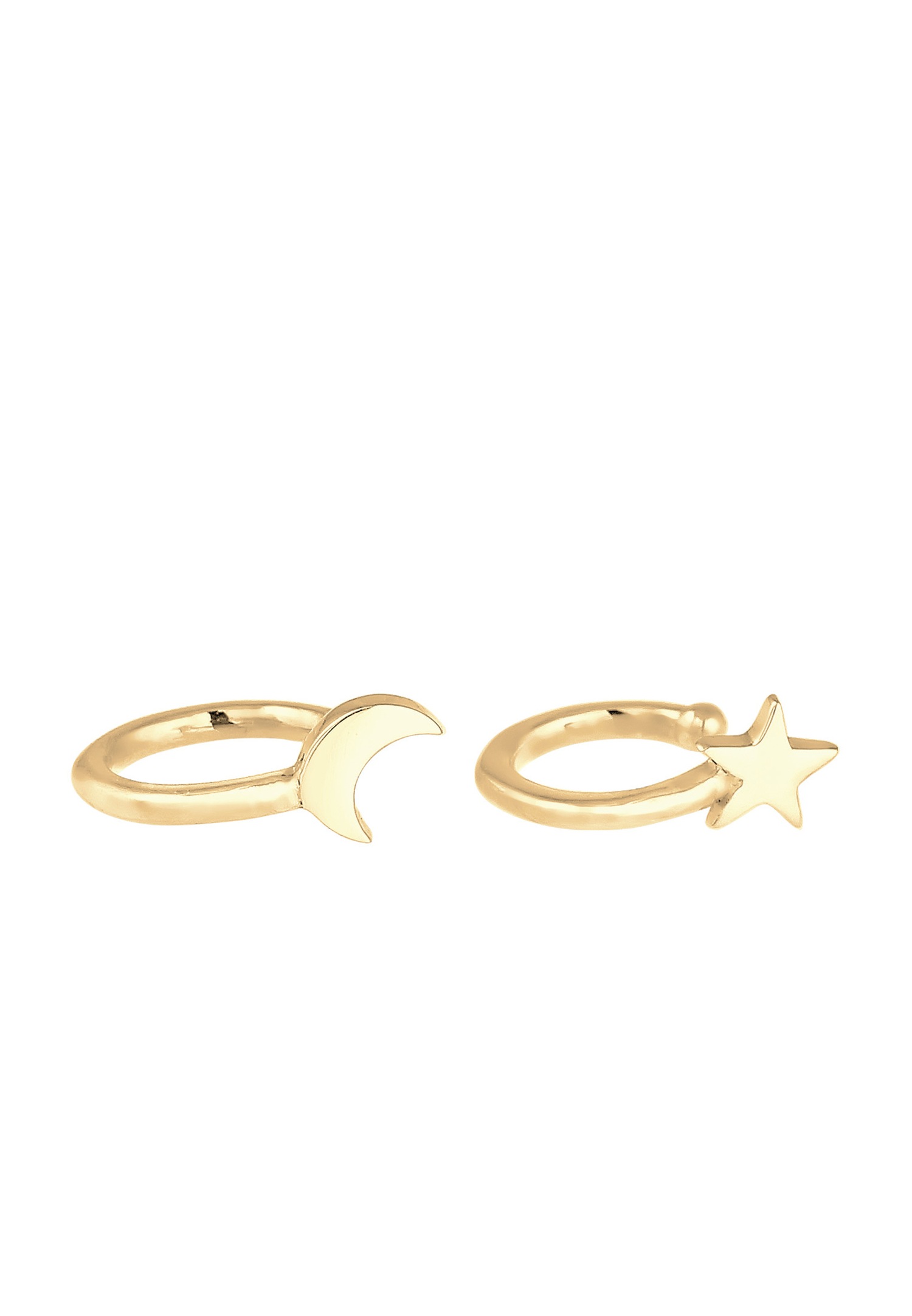 Elli Femme Tendance à Porter des Boucles d'Oreille en Demi-Lune en Argent Sterling 925