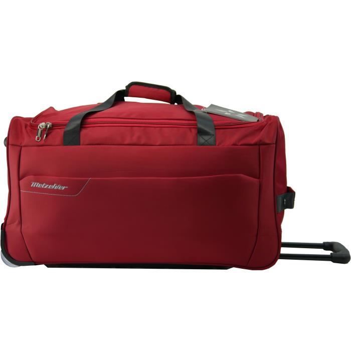 Bolsa de viaje con ruedas METZELDER Runner - Suave - Tamaño mediano - 63L - Roja