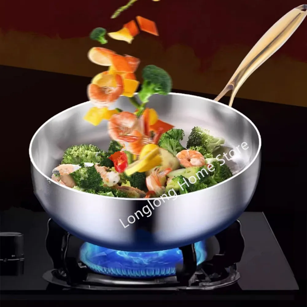 Friteuse profonde en acier inoxydable 316, poêle antiadhésive pour la cuisson des steaks, ustensiles de cuisine, compatible avec les plaques à gaz et à induction, casserole à lait universelle