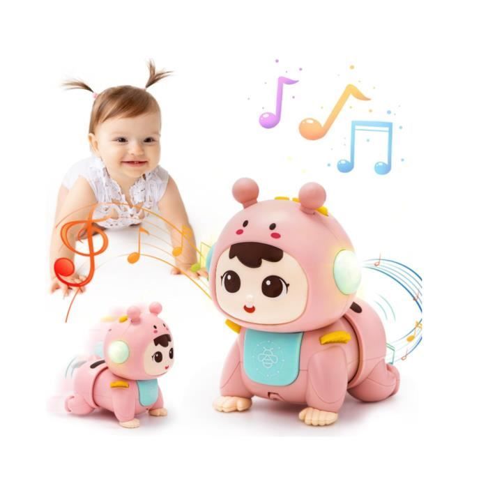 Baby Toy 3-6-9 Months, Crawling Baby Toy with Music and Light, Sensory Musical Toys for Baby Development, Tummy Time Newborn Gift