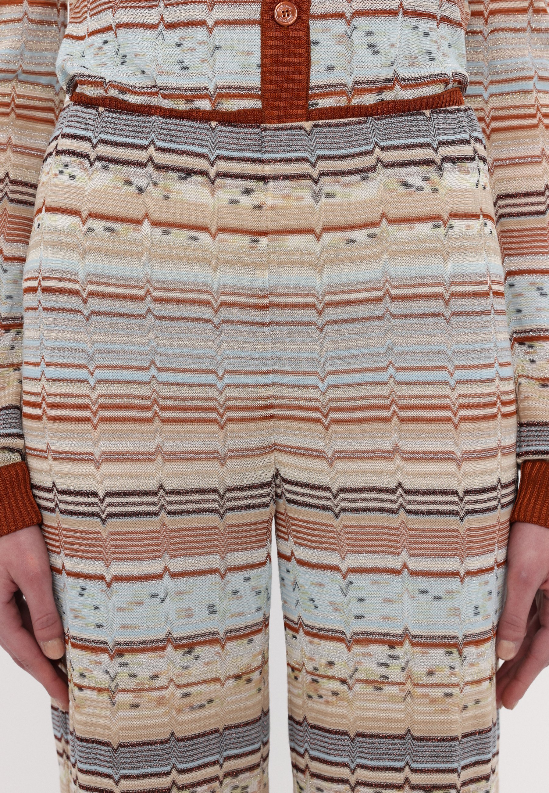 Missoni Hosen - braun/creme/grau