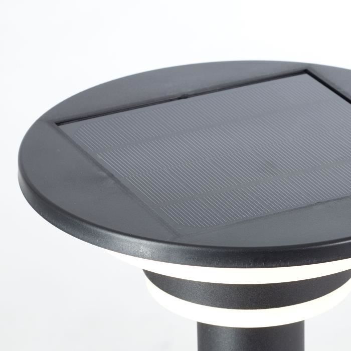 Bolardo exterior - BRILLIANT - GARVINA - LED y energía solar - Sensor de movimiento - Acero inoxidable y plástico - 4 W - Negro
