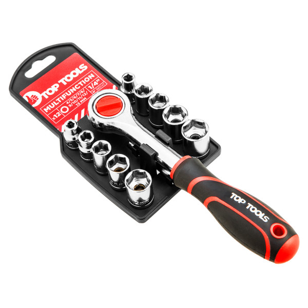 Klucze nasadowe 1/4”, zestaw 12szt. TOP TOOLS 38D147