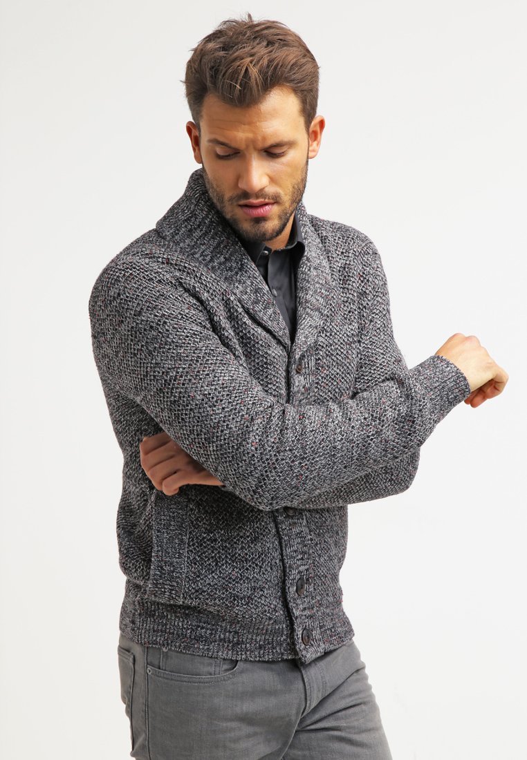 Pier One Cardigan - donkergrijs gemêleerd