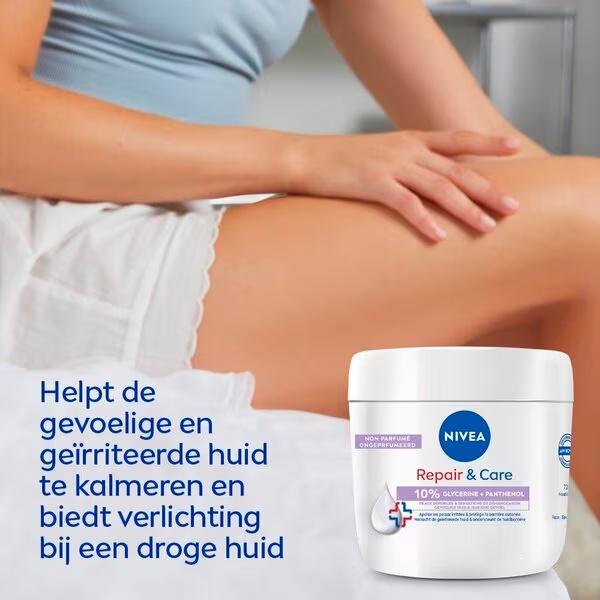 NIVEA Repair & Care ķermeņa krēms bez smaržvielām, 400 ml
