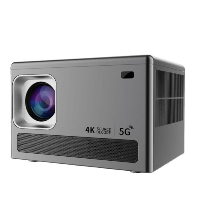 Proyector, 720p, Android 9.0, Bluetooth, Wi-Fi, calidad de audio HD, portátil, gris