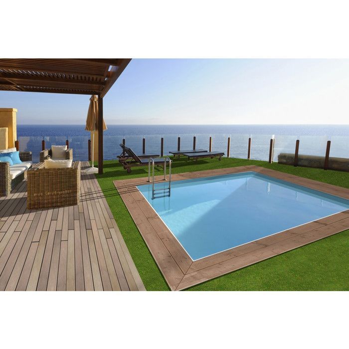 Piscina retangular de madeira 