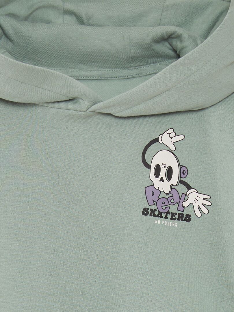 Ruimvallende hoodie met kangoeroezak - GROEN