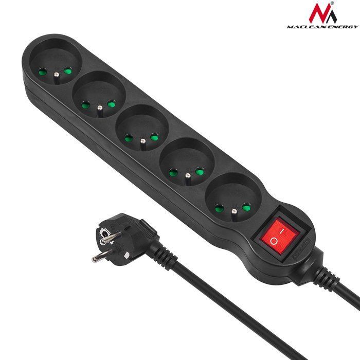 Multiprise - Bock - 5 prises - Interrupteur - 5m - Noir