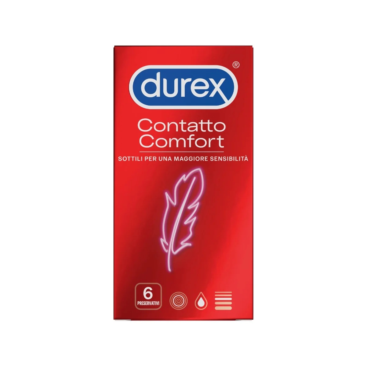 DUREX Durex Contact Comfort Thin Kondome, 6 Stück mit hoher Gleitfähigkeit