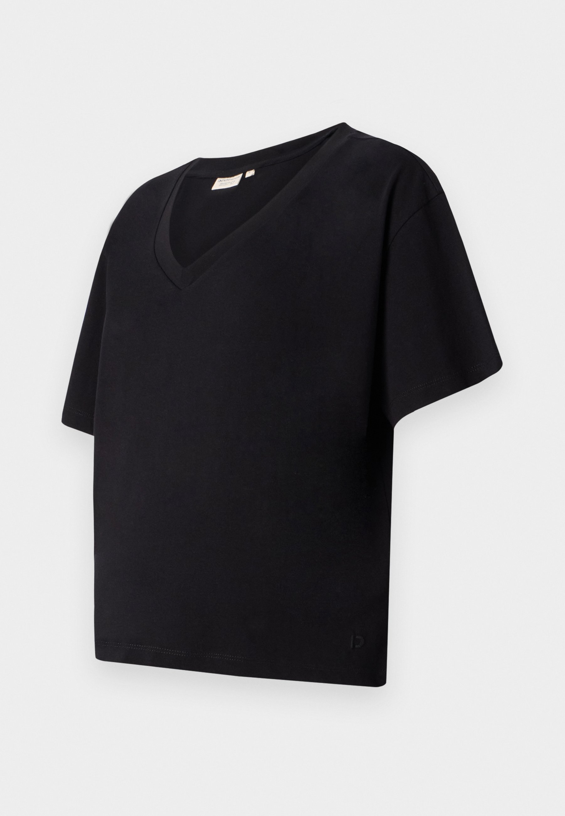 TOM TAILOR DENIM BOXY V NECK - Jednoduché tričko - black