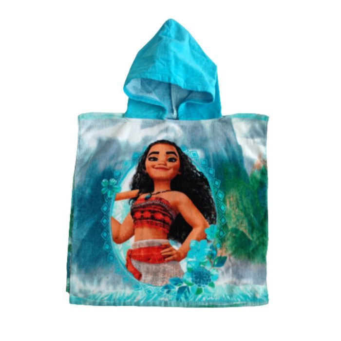 Poncho - Vaiana - Hooded bath cape - 100% cotton - One size fits all - Blue