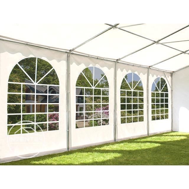 Tenda a baldacchino XXL 5x10 m, gazebo, tenda per feste, Toolport, PVC ignifugo, H. 2,6 m, bianca