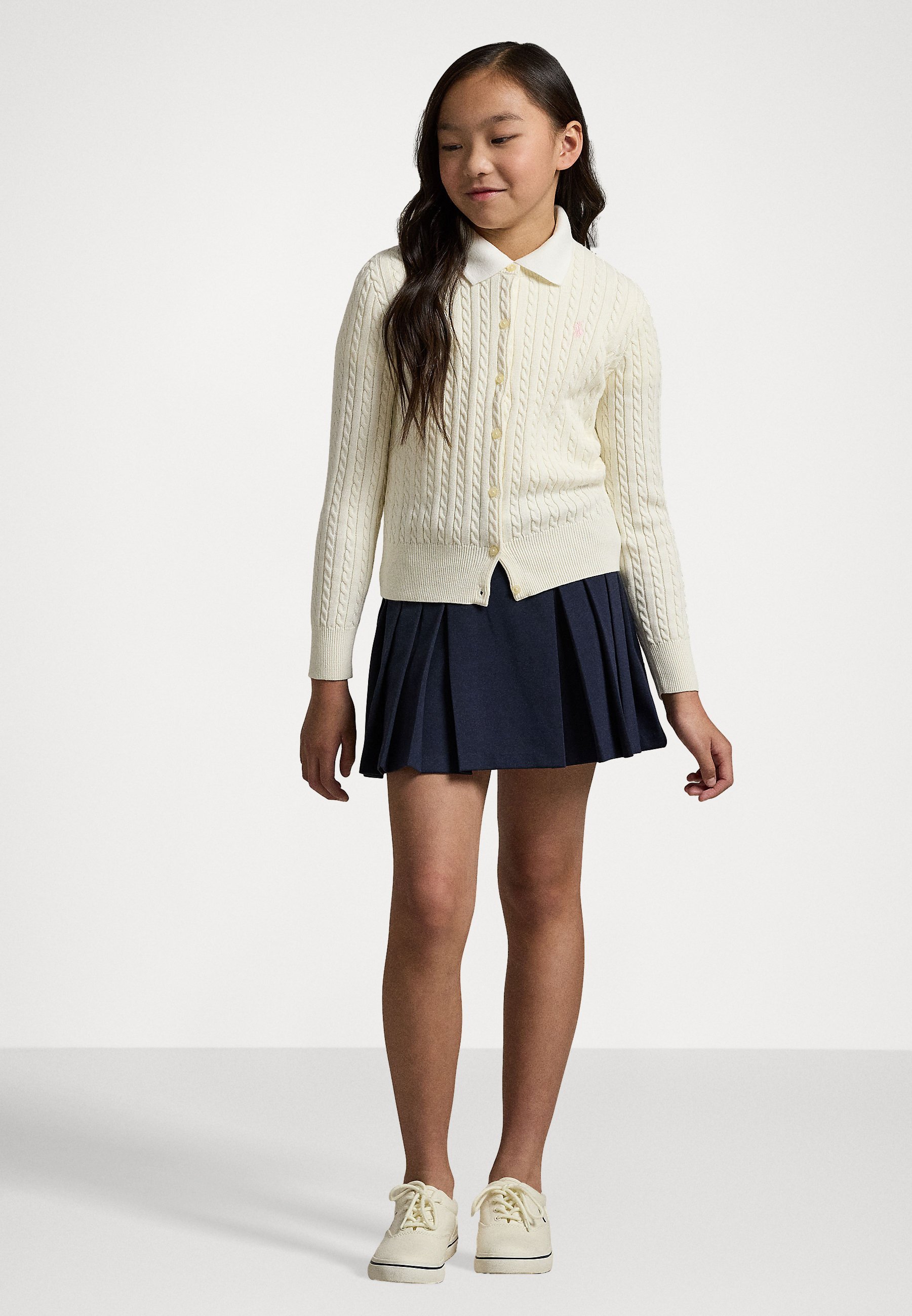 Jupe-short plissée Polo Ralph Lauren - Coupe trapèze - Bleu marine