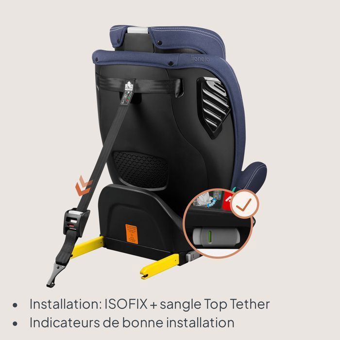 Silla de coche convertible LIONELO Bastiaan One i-Size - Base giratoria 360° - ISOFIX - 40-150 cm - 0-36 kg - Grupo 0+/1/2/3 - Azul