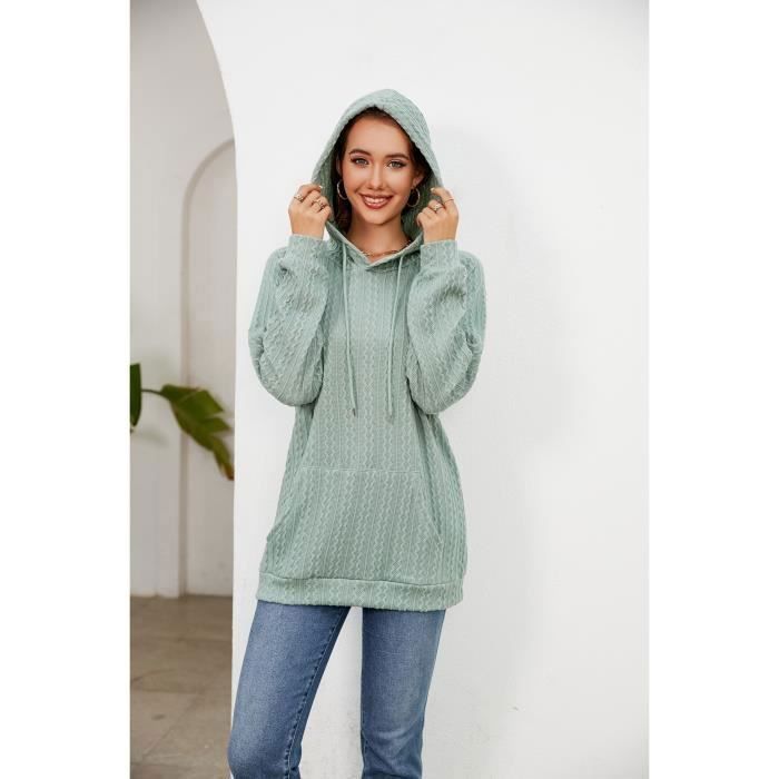 Sweat À Capuche Mi-Longue - INSFITY - Femme - Manches Longues - Enfiler - Rose