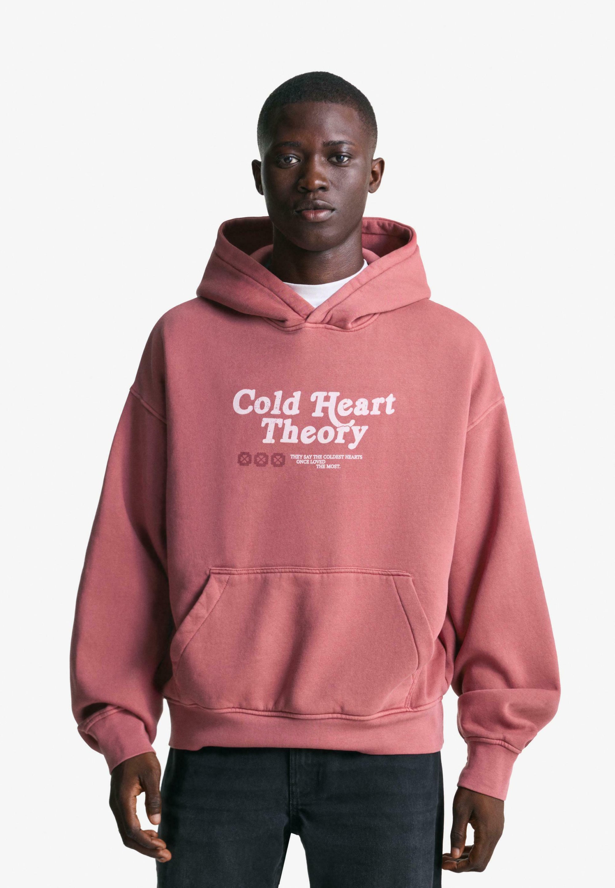 Sweat à capuche Bershka - corail