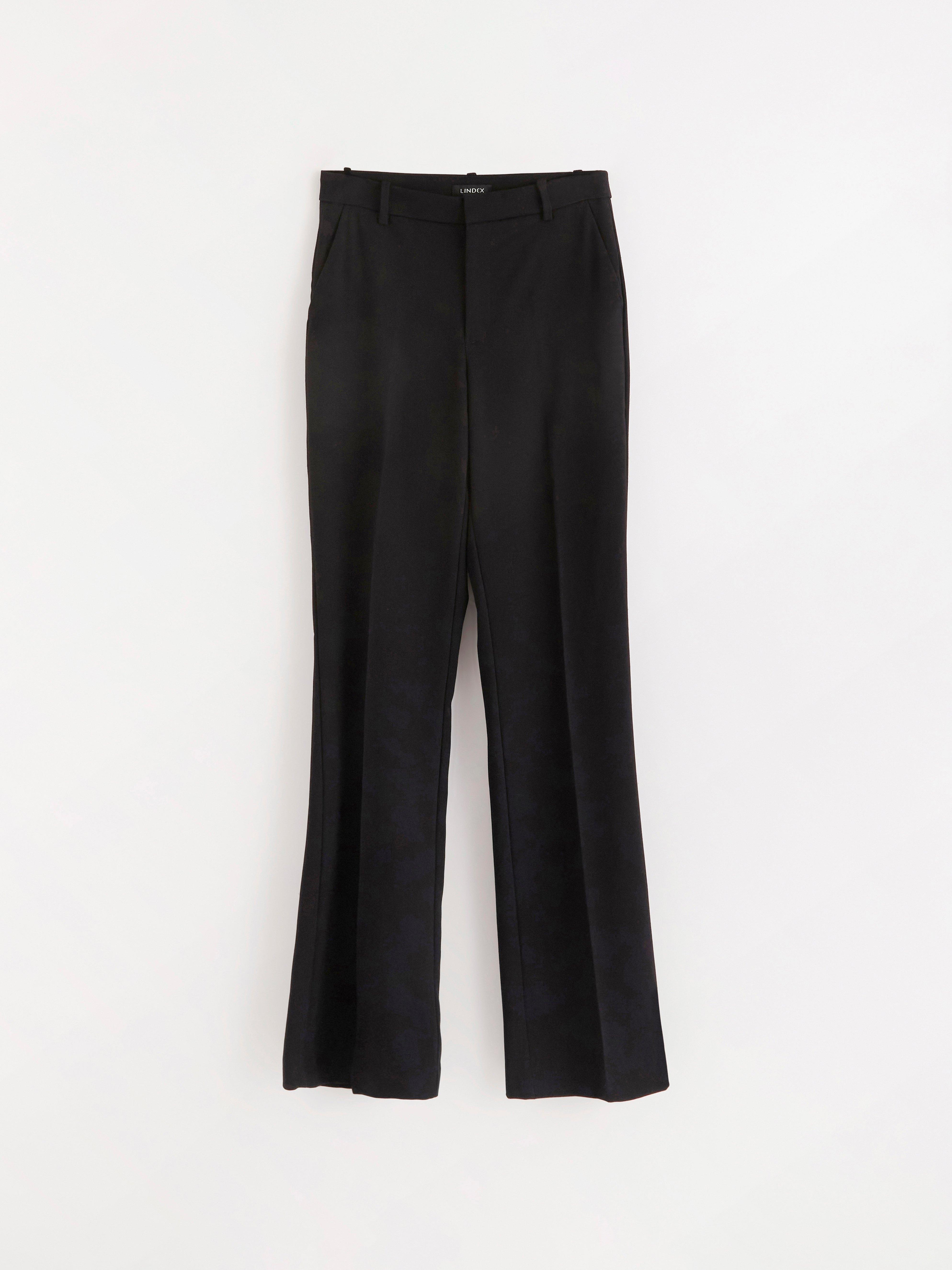 Pantalones acampanados FIONA con perneras extralargas, color negro.